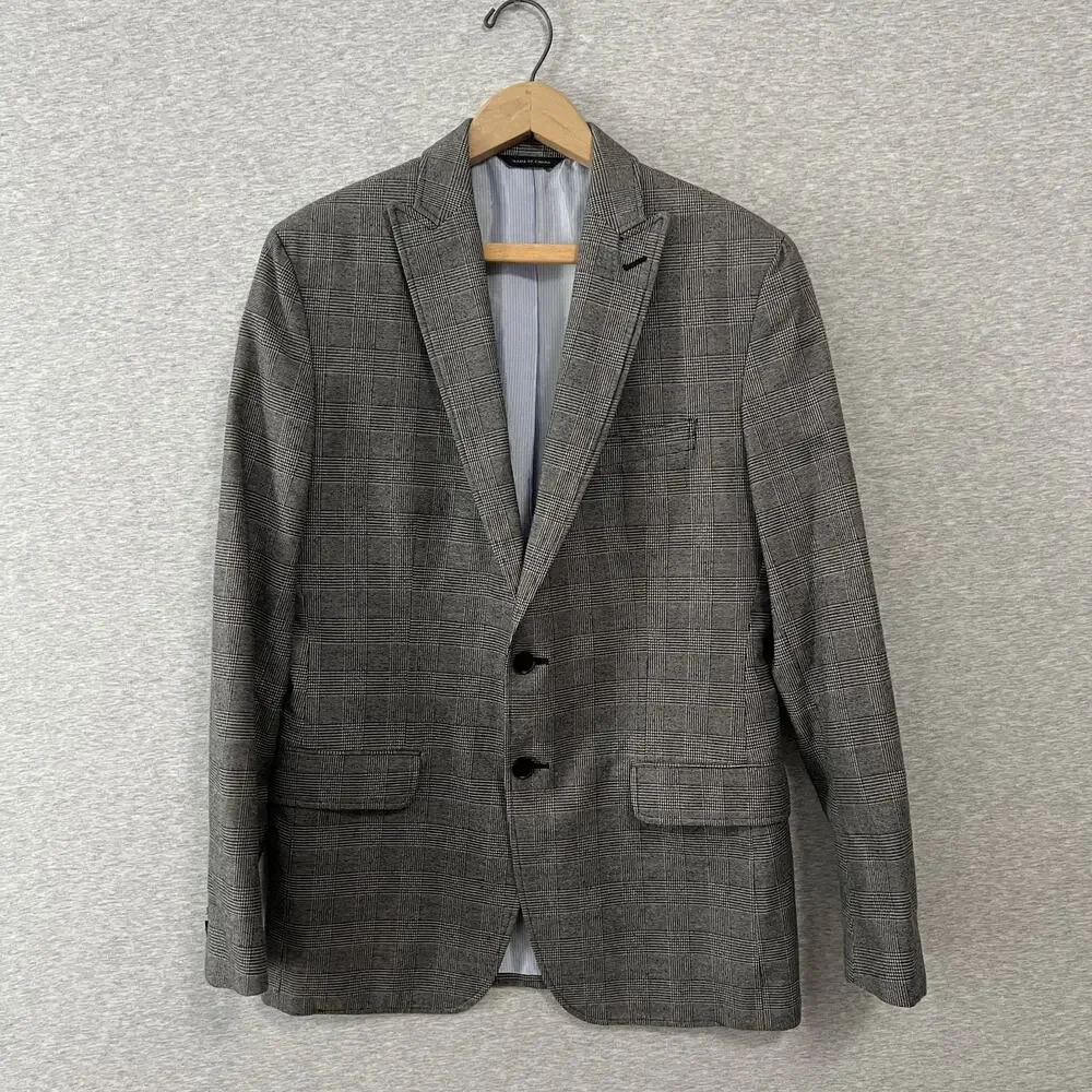 Banana Republic Blazer Mens 38R Glen Plaid Sport Jacket Tailored Fit Italian‎